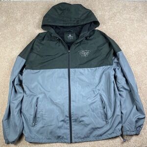 Disney Parks Walt Disney World Windbreaker Jacket Mens Large Green Grey 1971